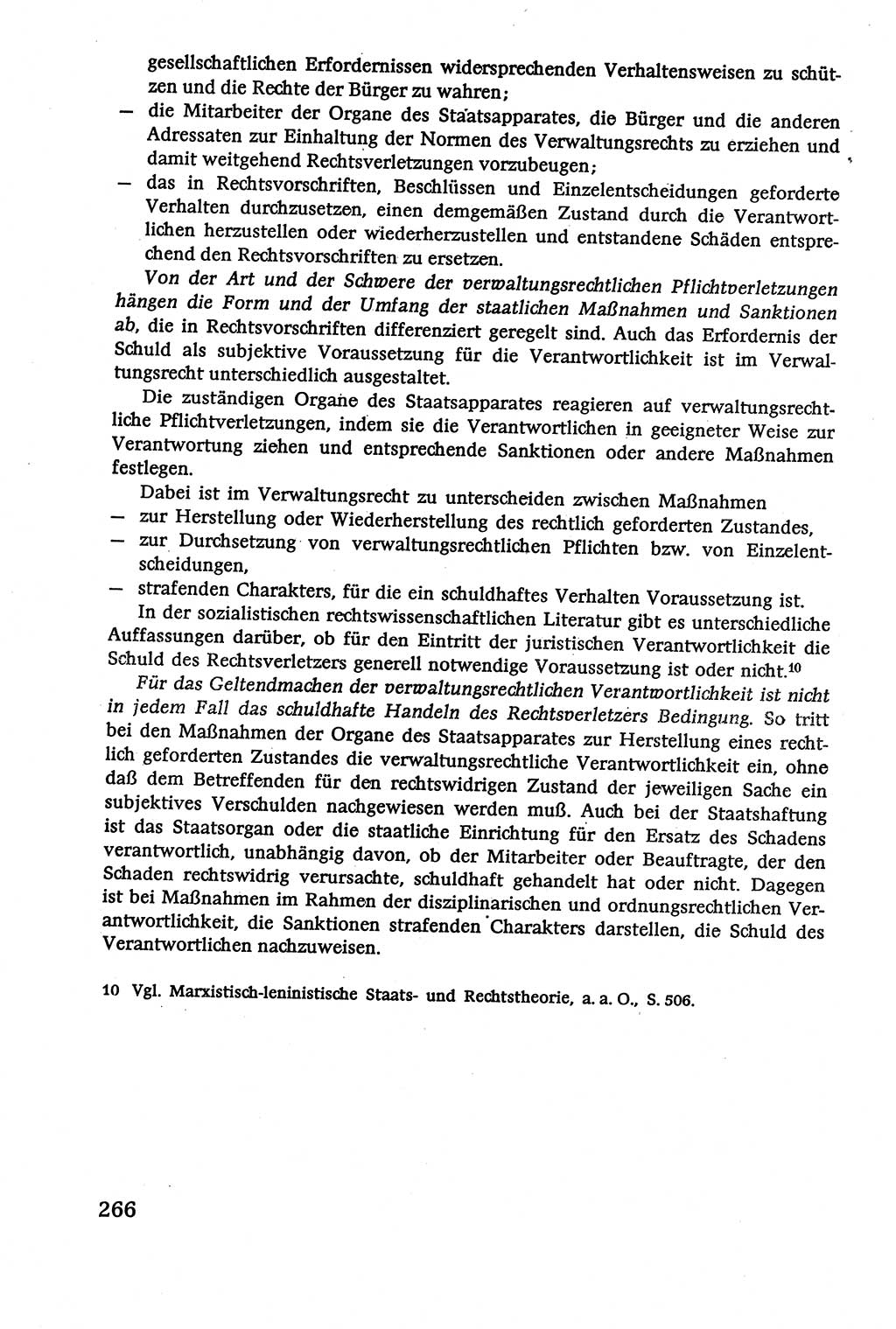 Verwaltungsrecht [Deutsche Demokratische Republik (DDR)], Lehrbuch 1979, Seite 266 (Verw.-R. DDR Lb. 1979, S. 266)