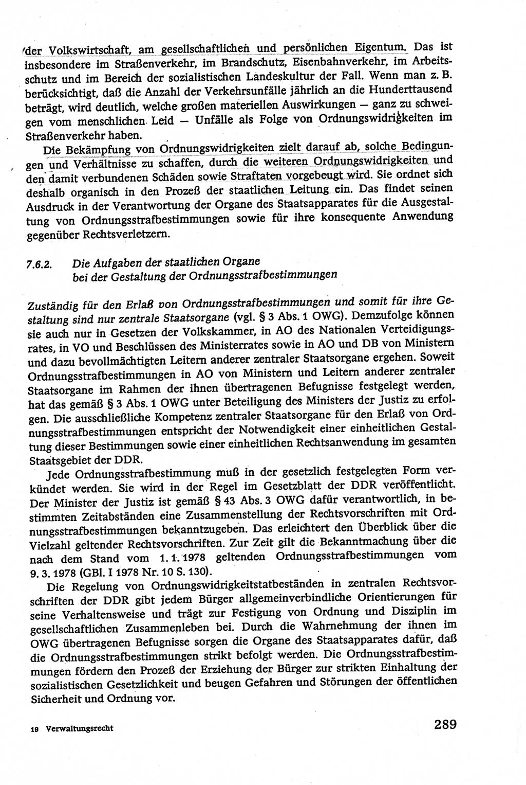 Verwaltungsrecht [Deutsche Demokratische Republik (DDR)], Lehrbuch 1979, Seite 289 (Verw.-R. DDR Lb. 1979, S. 289)