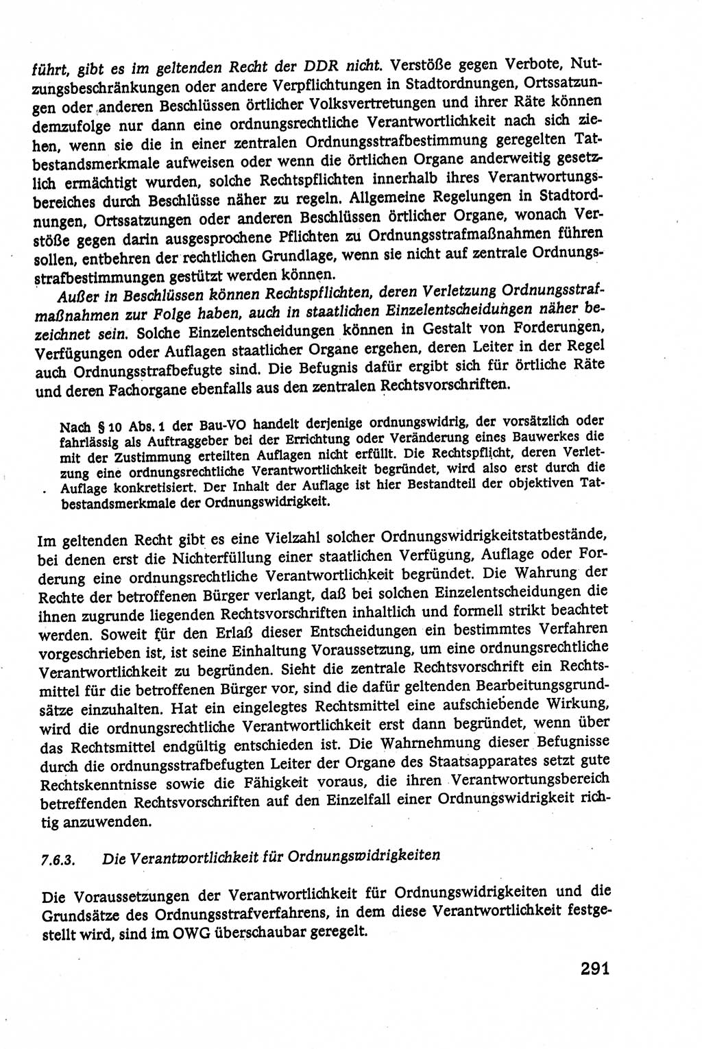 Verwaltungsrecht [Deutsche Demokratische Republik (DDR)], Lehrbuch 1979, Seite 291 (Verw.-R. DDR Lb. 1979, S. 291)