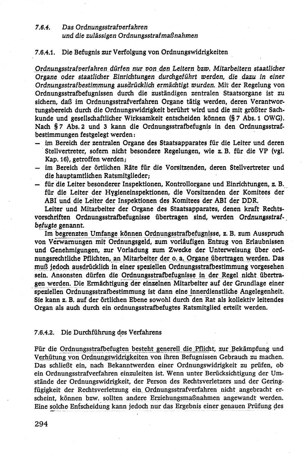 Verwaltungsrecht [Deutsche Demokratische Republik (DDR)], Lehrbuch 1979, Seite 294 (Verw.-R. DDR Lb. 1979, S. 294)