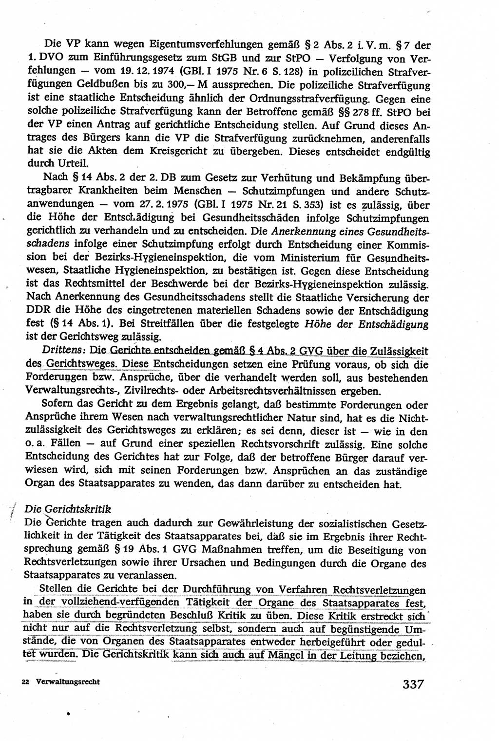 Verwaltungsrecht [Deutsche Demokratische Republik (DDR)], Lehrbuch 1979, Seite 337 (Verw.-R. DDR Lb. 1979, S. 337)