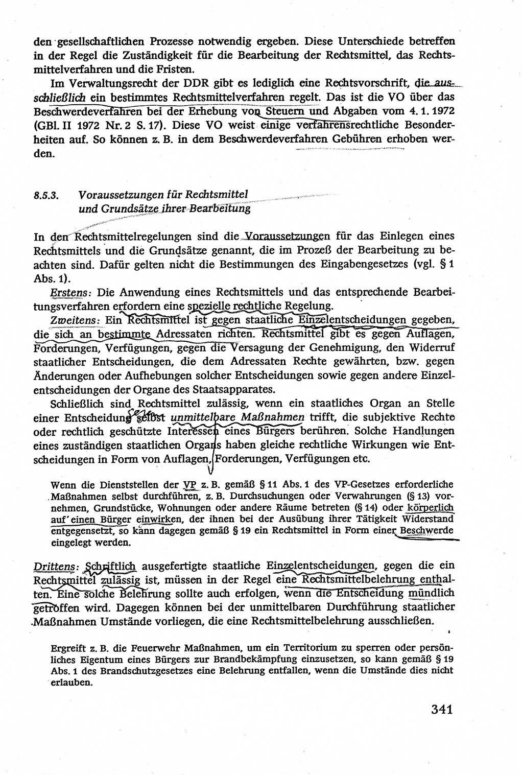 Verwaltungsrecht [Deutsche Demokratische Republik (DDR)], Lehrbuch 1979, Seite 341 (Verw.-R. DDR Lb. 1979, S. 341)