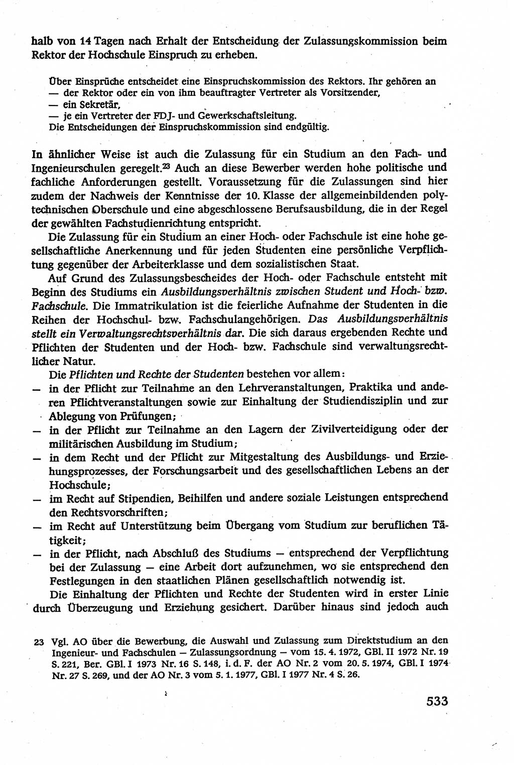 Verwaltungsrecht [Deutsche Demokratische Republik (DDR)], Lehrbuch 1979, Seite 533 (Verw.-R. DDR Lb. 1979, S. 533)