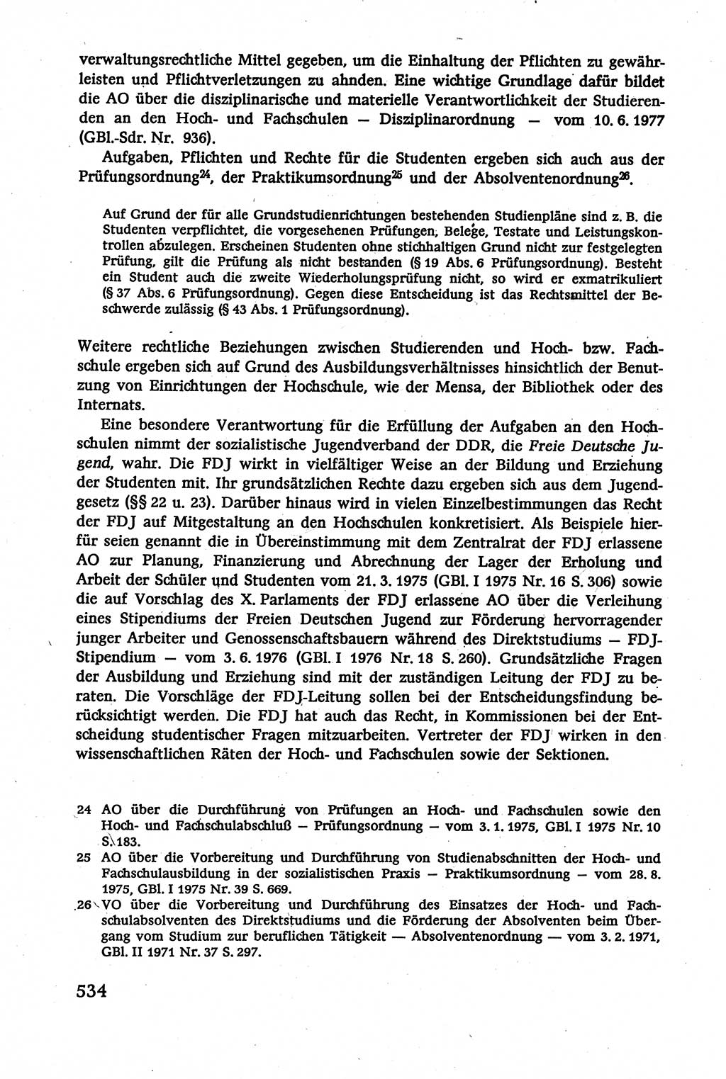 Verwaltungsrecht [Deutsche Demokratische Republik (DDR)], Lehrbuch 1979, Seite 534 (Verw.-R. DDR Lb. 1979, S. 534)
