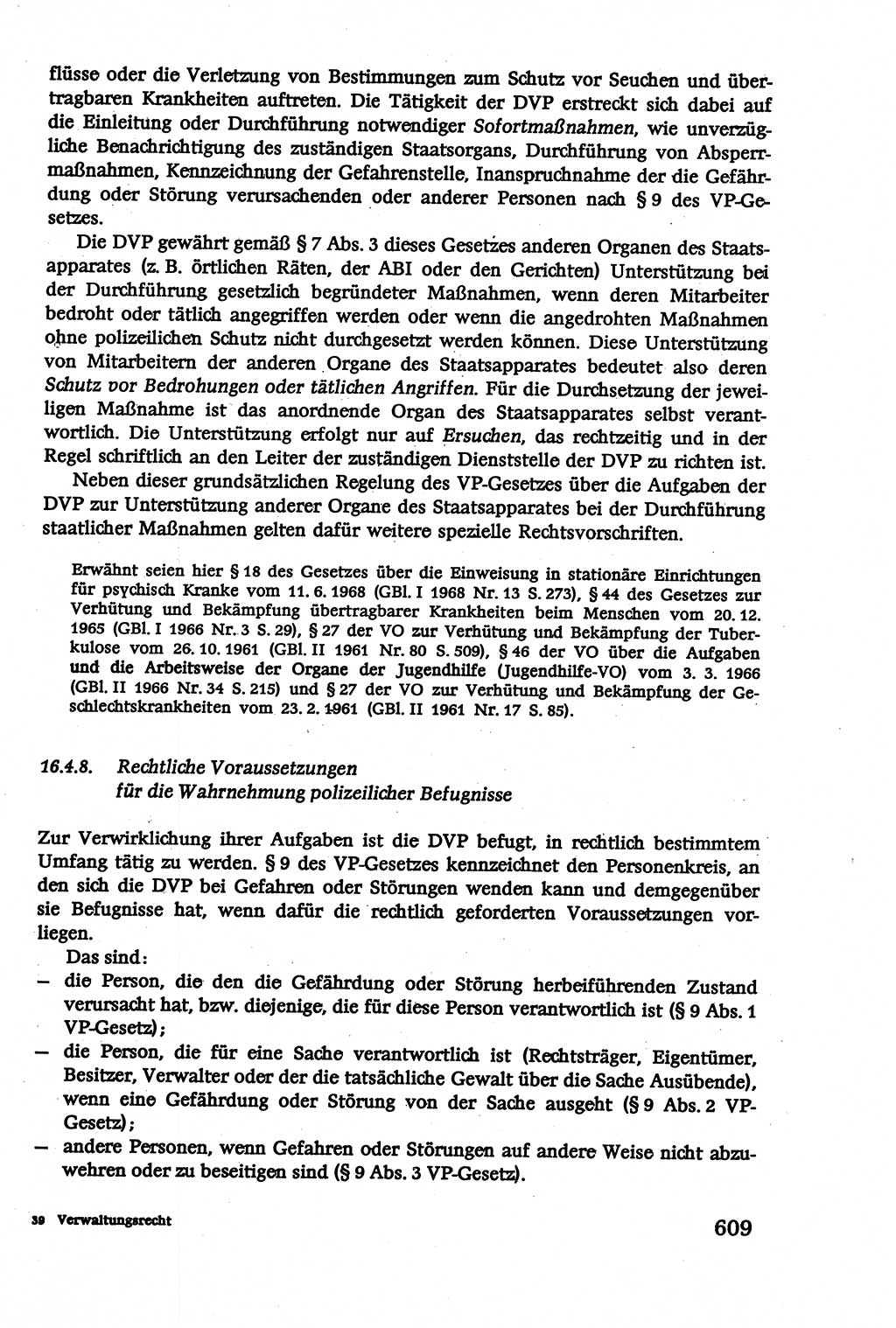 Verwaltungsrecht [Deutsche Demokratische Republik (DDR)], Lehrbuch 1979, Seite 609 (Verw.-R. DDR Lb. 1979, S. 609)