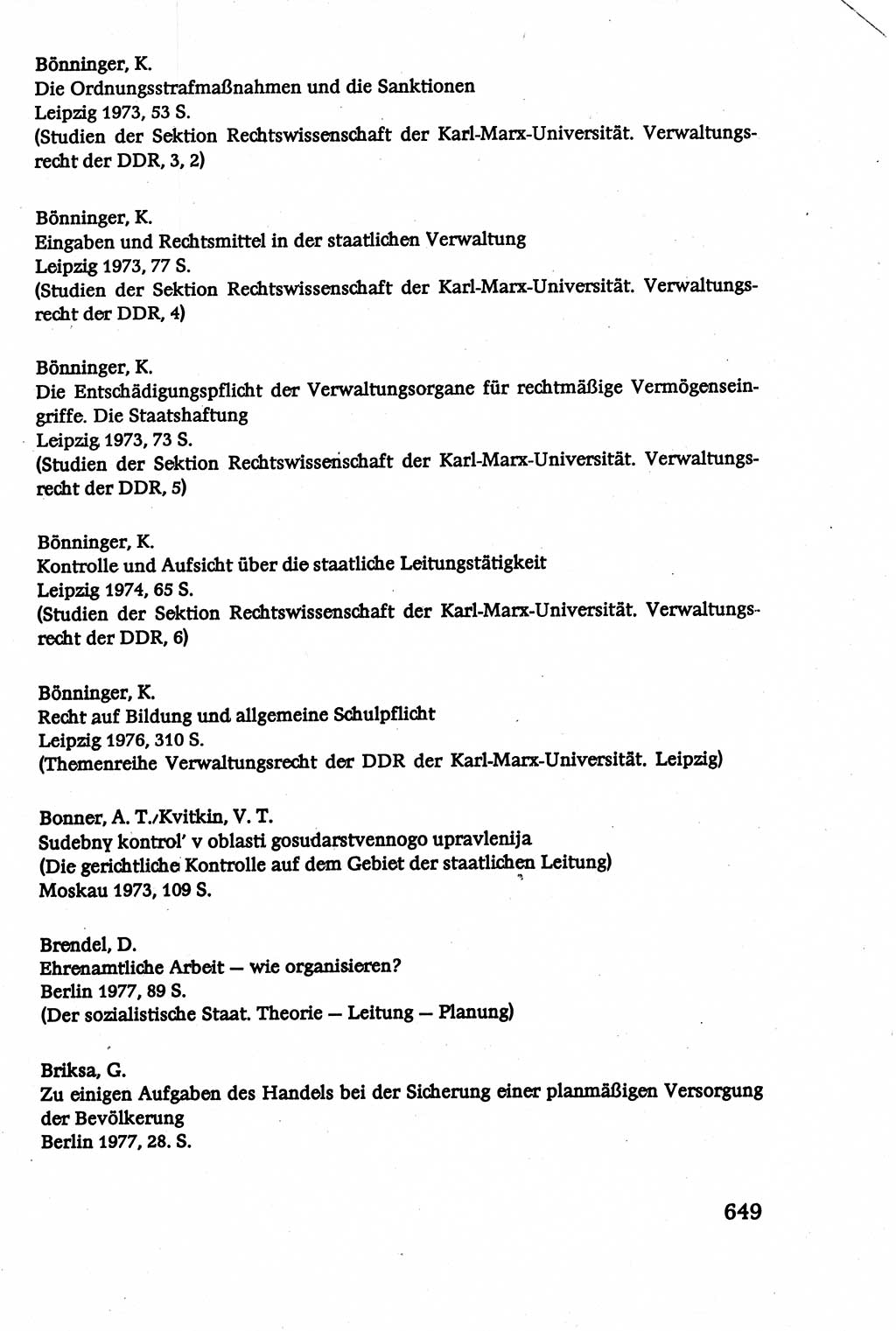 Verwaltungsrecht [Deutsche Demokratische Republik (DDR)], Lehrbuch 1979, Seite 649 (Verw.-R. DDR Lb. 1979, S. 649)