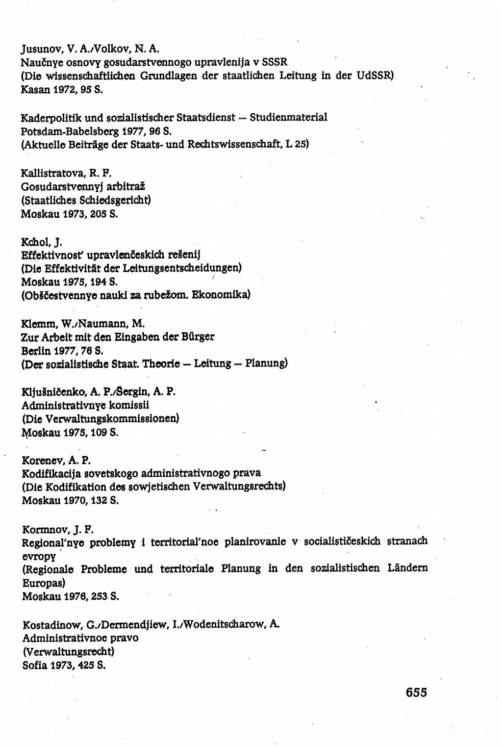 Verwaltungsrecht [Deutsche Demokratische Republik (DDR)], Lehrbuch 1979, Seite 655 (Verw.-R. DDR Lb. 1979, S. 655)