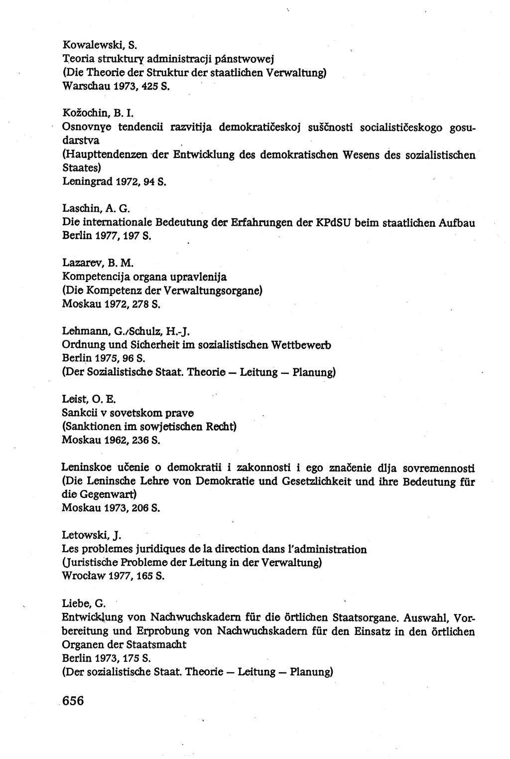 Verwaltungsrecht [Deutsche Demokratische Republik (DDR)], Lehrbuch 1979, Seite 656 (Verw.-R. DDR Lb. 1979, S. 656)