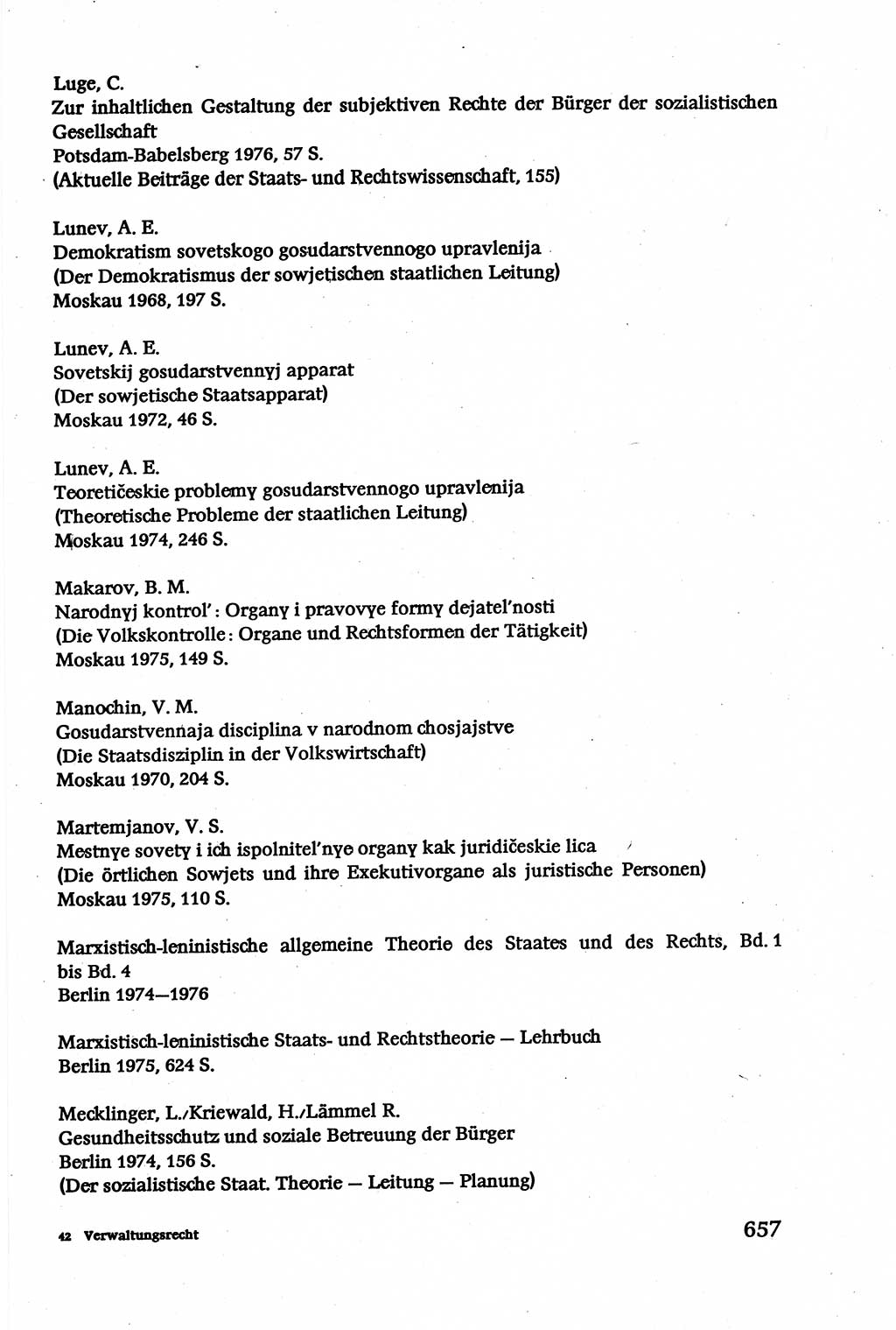 Verwaltungsrecht [Deutsche Demokratische Republik (DDR)], Lehrbuch 1979, Seite 657 (Verw.-R. DDR Lb. 1979, S. 657)