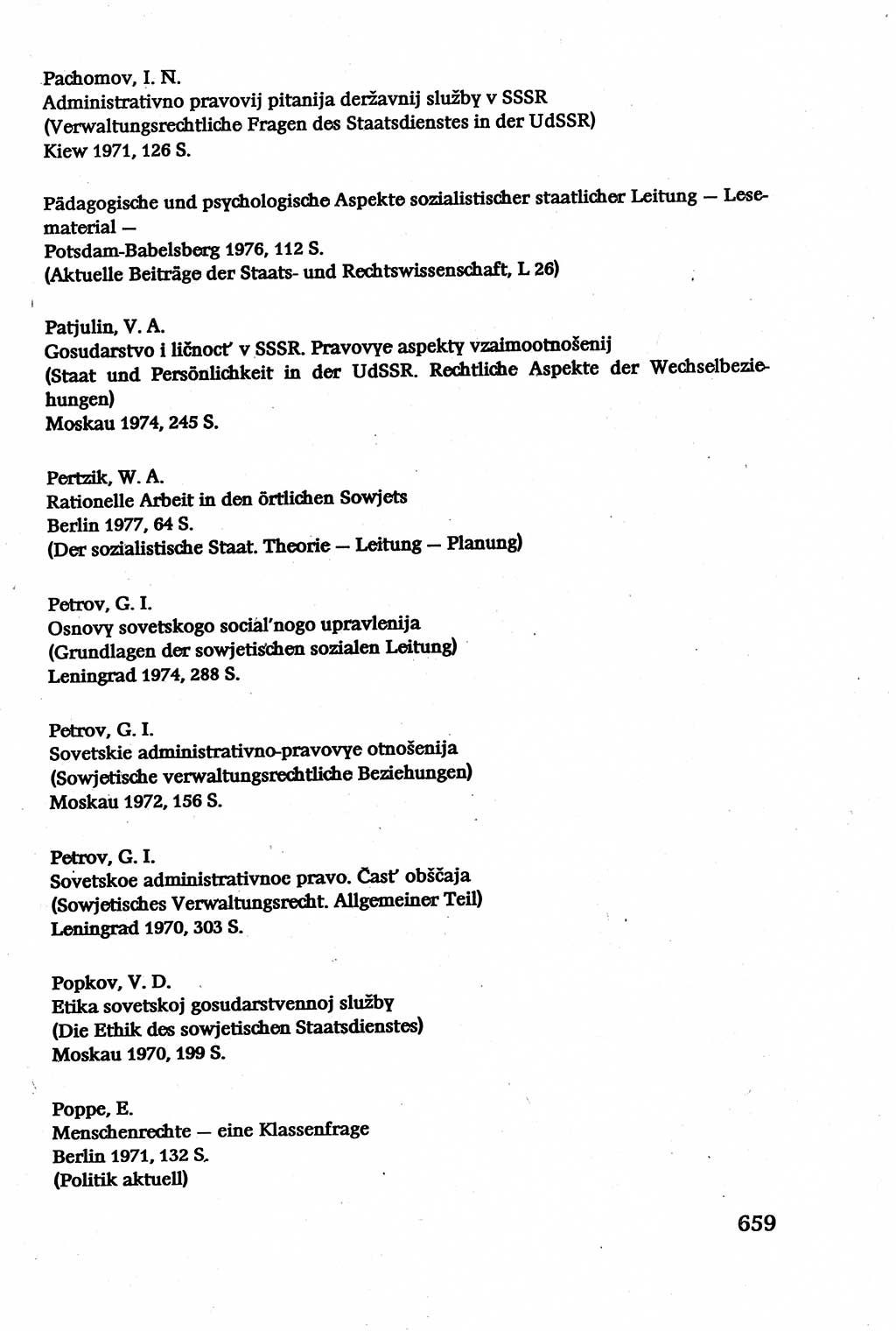 Verwaltungsrecht [Deutsche Demokratische Republik (DDR)], Lehrbuch 1979, Seite 659 (Verw.-R. DDR Lb. 1979, S. 659)