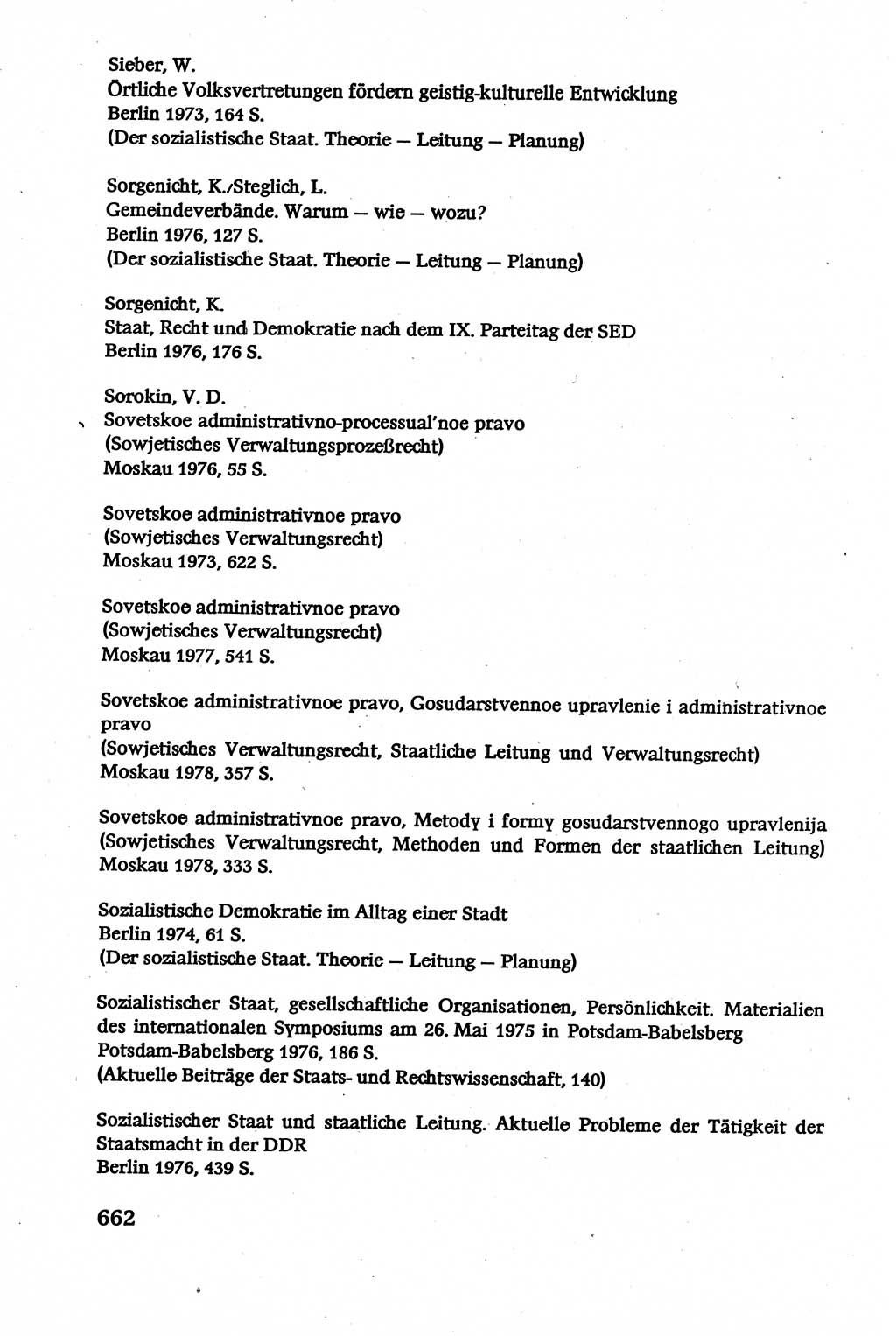 Verwaltungsrecht [Deutsche Demokratische Republik (DDR)], Lehrbuch 1979, Seite 662 (Verw.-R. DDR Lb. 1979, S. 662)