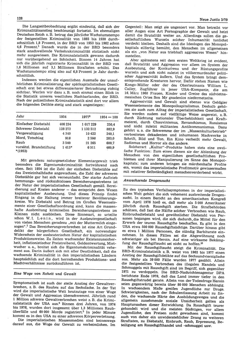 Neue Justiz (NJ), Zeitschrift für sozialistisches Recht und Gesetzlichkeit [Deutsche Demokratische Republik (DDR)], 33. Jahrgang 1979, Seite 128 (NJ DDR 1979, S. 128)