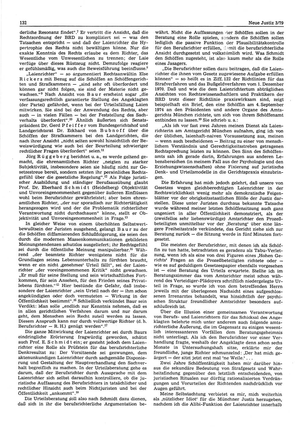 Neue Justiz (NJ), Zeitschrift für sozialistisches Recht und Gesetzlichkeit [Deutsche Demokratische Republik (DDR)], 33. Jahrgang 1979, Seite 132 (NJ DDR 1979, S. 132)