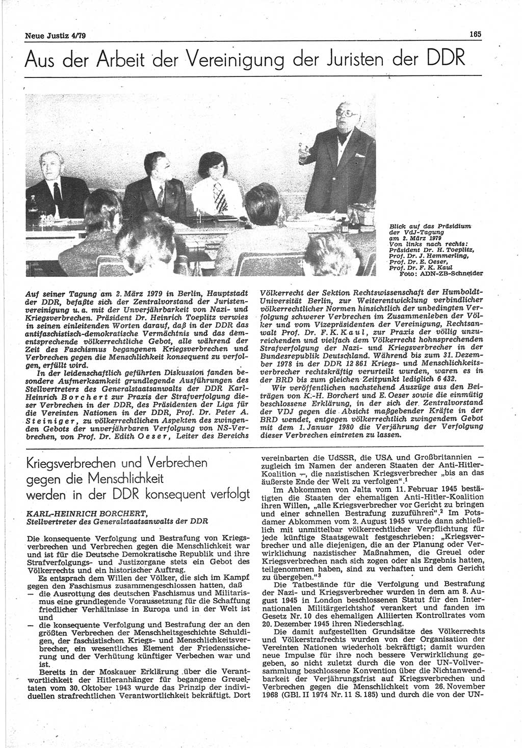 Neue Justiz (NJ), Zeitschrift für sozialistisches Recht und Gesetzlichkeit [Deutsche Demokratische Republik (DDR)], 33. Jahrgang 1979, Seite 165 (NJ DDR 1979, S. 165)