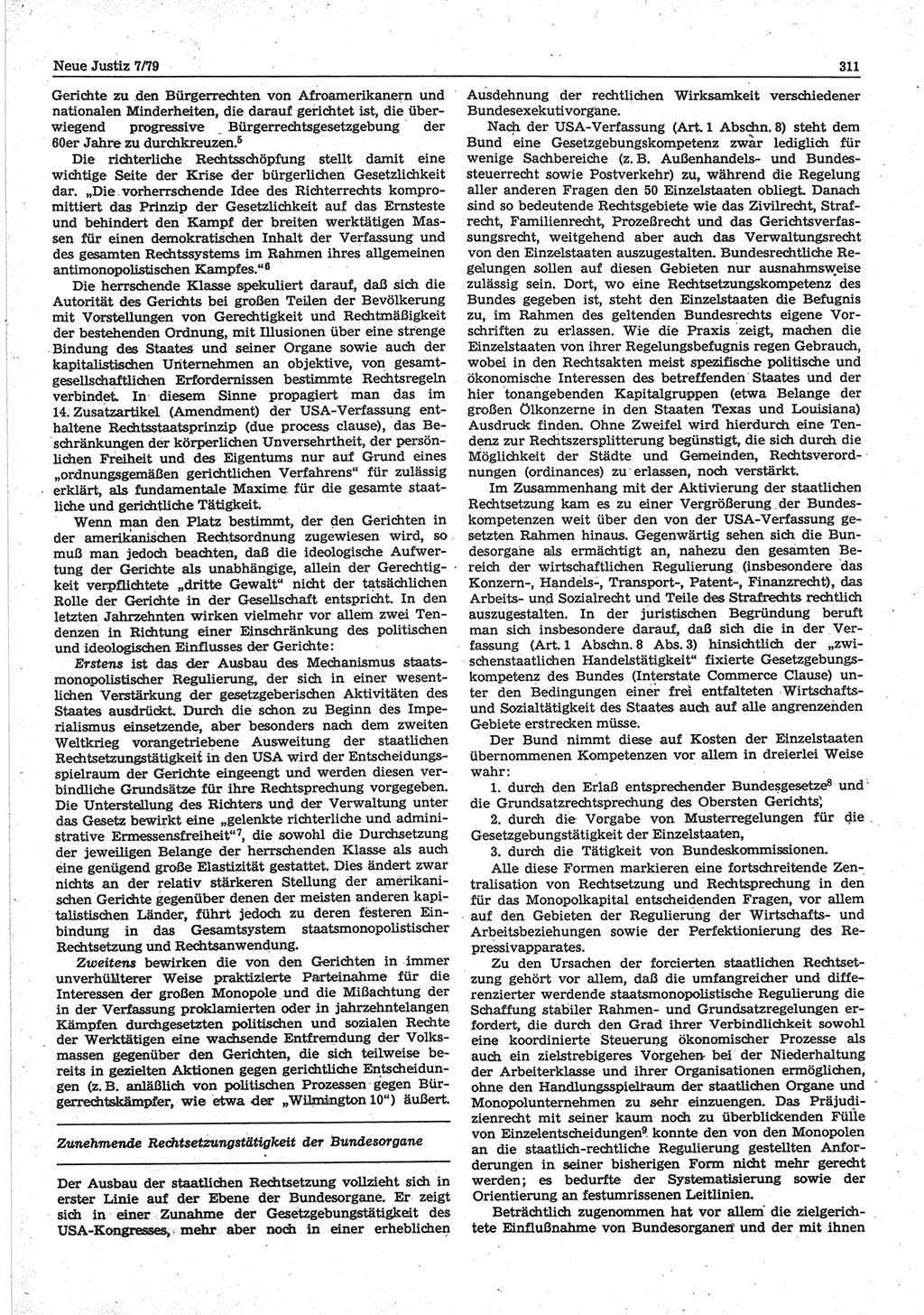 Neue Justiz (NJ), Zeitschrift für sozialistisches Recht und Gesetzlichkeit [Deutsche Demokratische Republik (DDR)], 33. Jahrgang 1979, Seite 311 (NJ DDR 1979, S. 311)