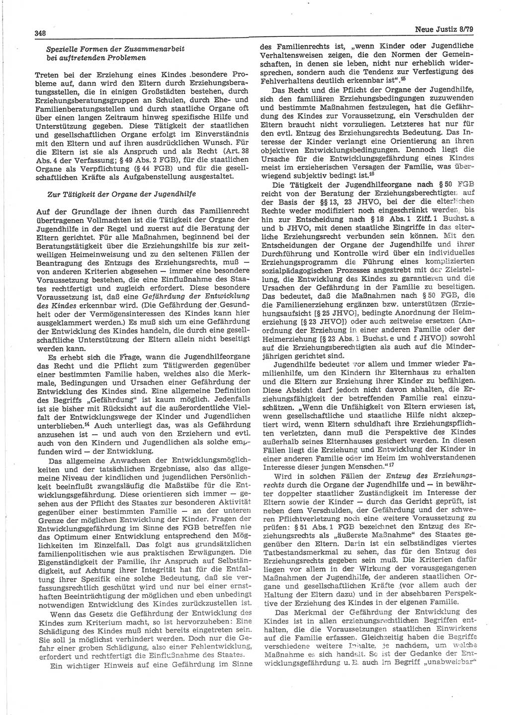 Neue Justiz (NJ), Zeitschrift für sozialistisches Recht und Gesetzlichkeit [Deutsche Demokratische Republik (DDR)], 33. Jahrgang 1979, Seite 348 (NJ DDR 1979, S. 348)