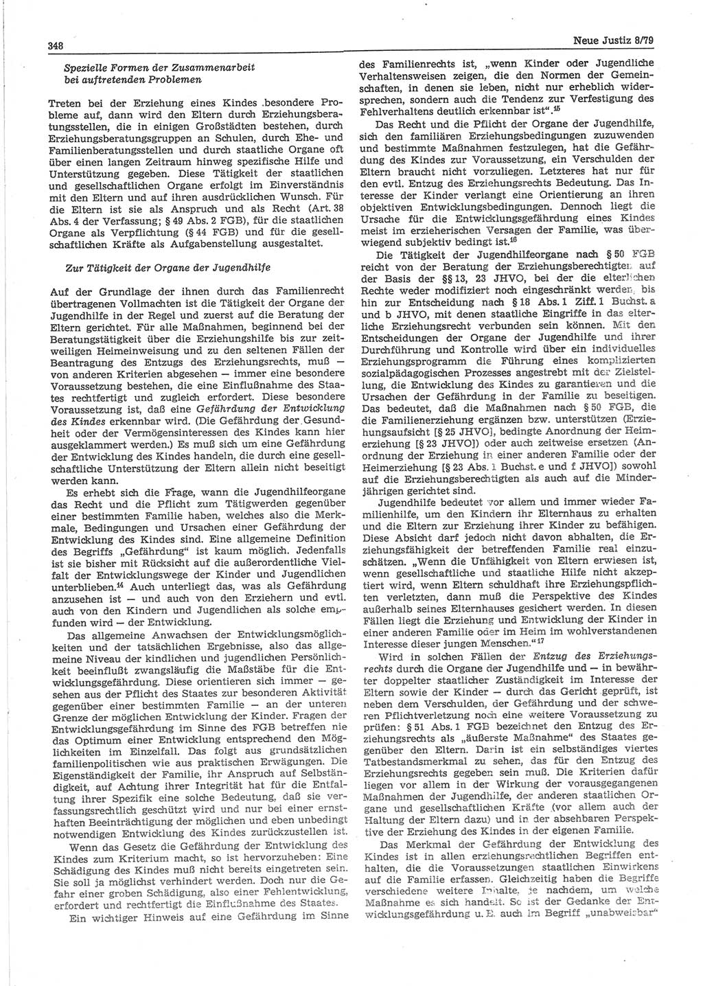 Neue Justiz (NJ), Zeitschrift für sozialistisches Recht und Gesetzlichkeit [Deutsche Demokratische Republik (DDR)], 33. Jahrgang 1979, Seite 348 (NJ DDR 1979, S. 348)