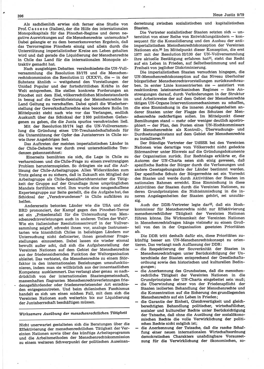 Neue Justiz (NJ), Zeitschrift für sozialistisches Recht und Gesetzlichkeit [Deutsche Demokratische Republik (DDR)], 33. Jahrgang 1979, Seite 396 (NJ DDR 1979, S. 396)
