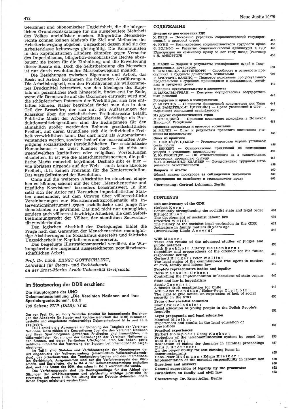 Neue Justiz (NJ), Zeitschrift für sozialistisches Recht und Gesetzlichkeit [Deutsche Demokratische Republik (DDR)], 33. Jahrgang 1979, Seite 472 (NJ DDR 1979, S. 472)