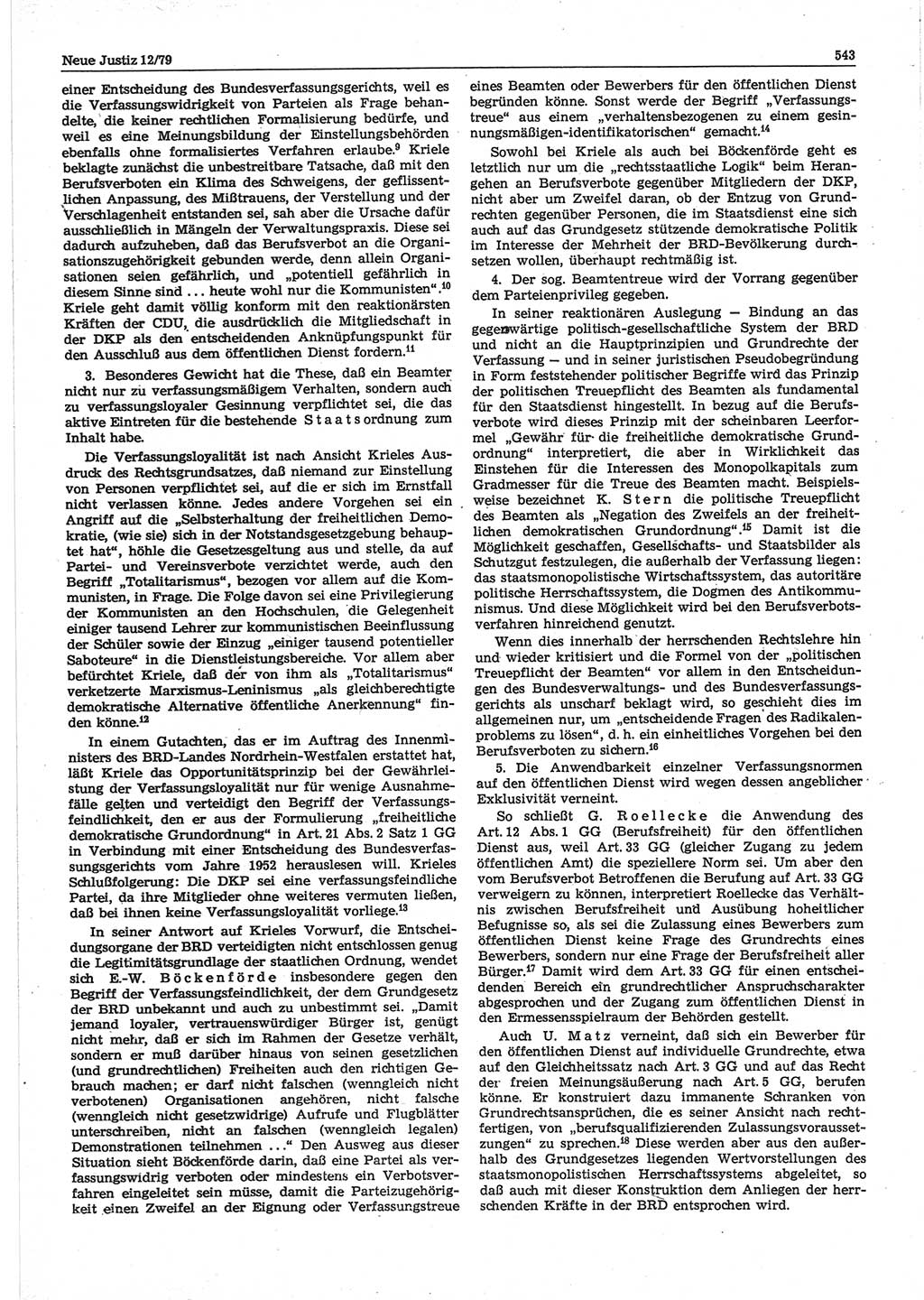 Neue Justiz (NJ), Zeitschrift für sozialistisches Recht und Gesetzlichkeit [Deutsche Demokratische Republik (DDR)], 33. Jahrgang 1979, Seite 543 (NJ DDR 1979, S. 543)