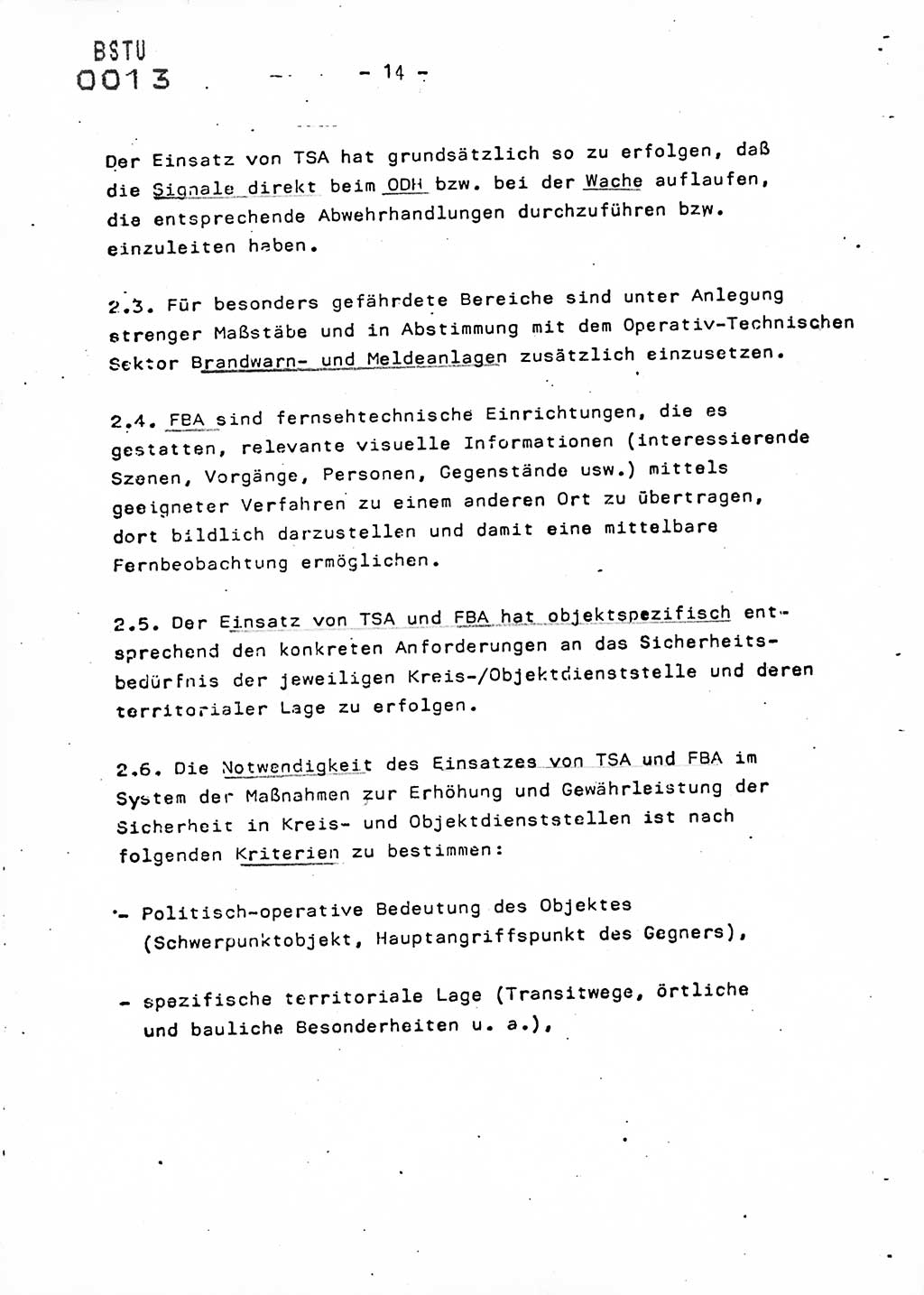 Anweisung Nr. 10/80 zur Gewährleistung der Sicherheit der Dienstobjekte, Dienstgebäude und Einrichtungen der Kreis- und Objektdienststellen des Ministeriums für Staatssicherheit durch bauliche, technische, nachrichten-technische und brandschutz-technische Maßnahmen, Ministerium für Staatssicherheit (MfS) [Deutsche Demokratische Republik (DDR)], Der Minister, Vertrauliche Verschlußsache (VVS) ooo8-67/80, Berlin 1980, Seite 14 (Anw. 10/80 DDR MfS Min. VVS ooo8-67/80 1980, S. 14)