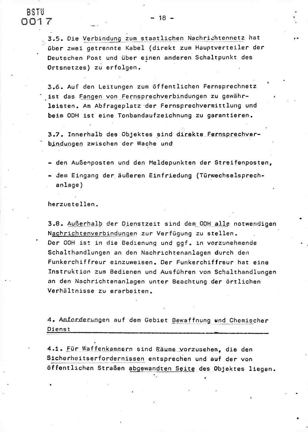 Anweisung Nr. 10/80 zur Gewährleistung der Sicherheit der Dienstobjekte, Dienstgebäude und Einrichtungen der Kreis- und Objektdienststellen des Ministeriums für Staatssicherheit durch bauliche, technische, nachrichten-technische und brandschutz-technische Maßnahmen, Ministerium für Staatssicherheit (MfS) [Deutsche Demokratische Republik (DDR)], Der Minister, Vertrauliche Verschlußsache (VVS) ooo8-67/80, Berlin 1980, Seite 18 (Anw. 10/80 DDR MfS Min. VVS ooo8-67/80 1980, S. 18)