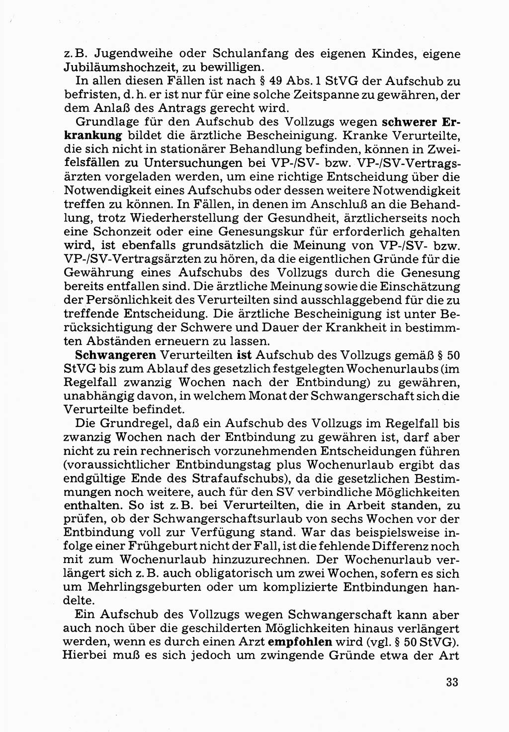 Verwaltungsmäßige Aufgaben beim Vollzug der Untersuchungshaft (U-Haft) sowie der Strafen mit Freiheitsentzug (SV) [Deutsche Demokratische Republik (DDR)] 1980, Seite 33 (Aufg. Vollz. U-Haft SV DDR 1980, S. 33)