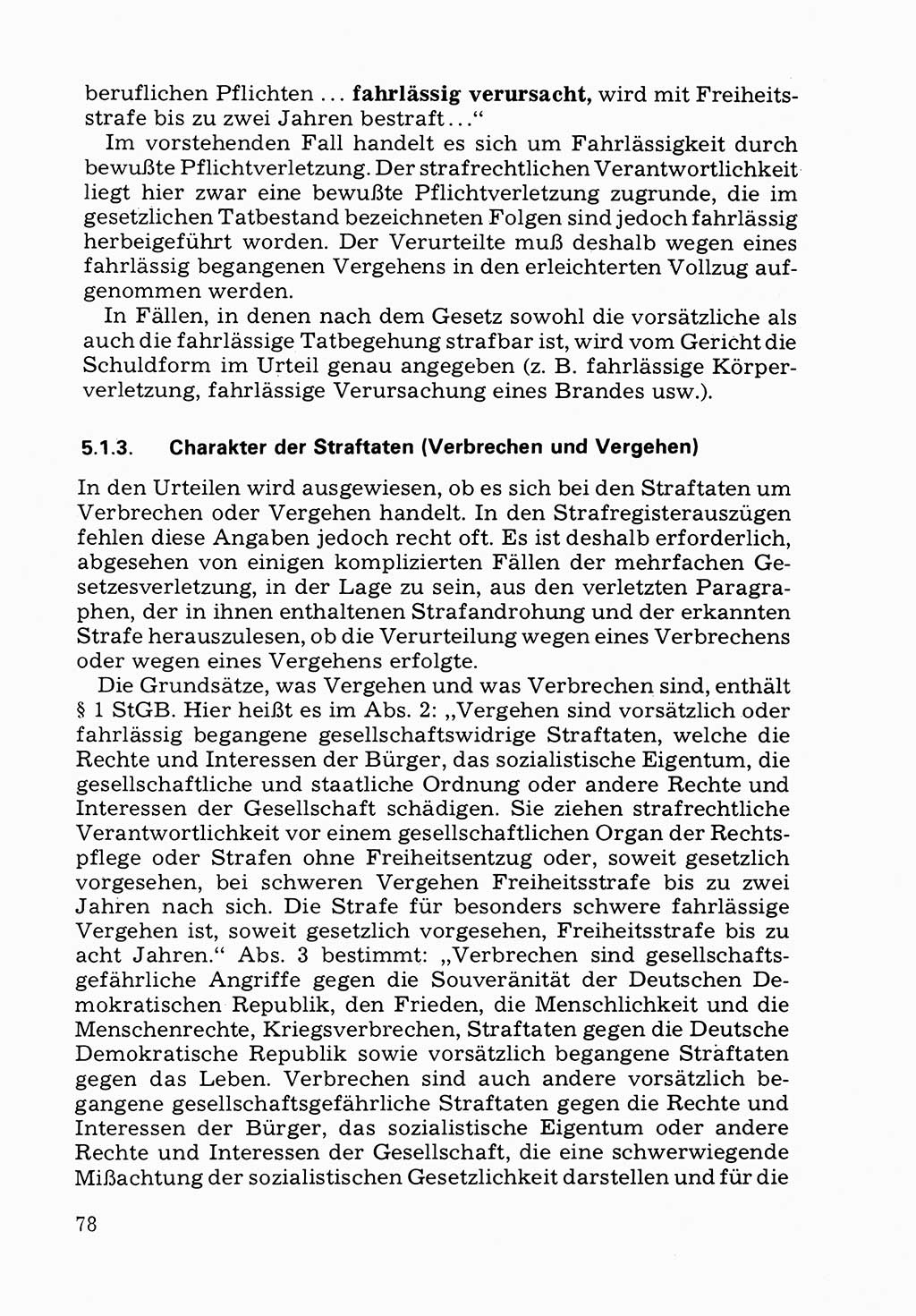 Verwaltungsmäßige Aufgaben beim Vollzug der Untersuchungshaft (U-Haft) sowie der Strafen mit Freiheitsentzug (SV) [Deutsche Demokratische Republik (DDR)] 1980, Seite 78 (Aufg. Vollz. U-Haft SV DDR 1980, S. 78)