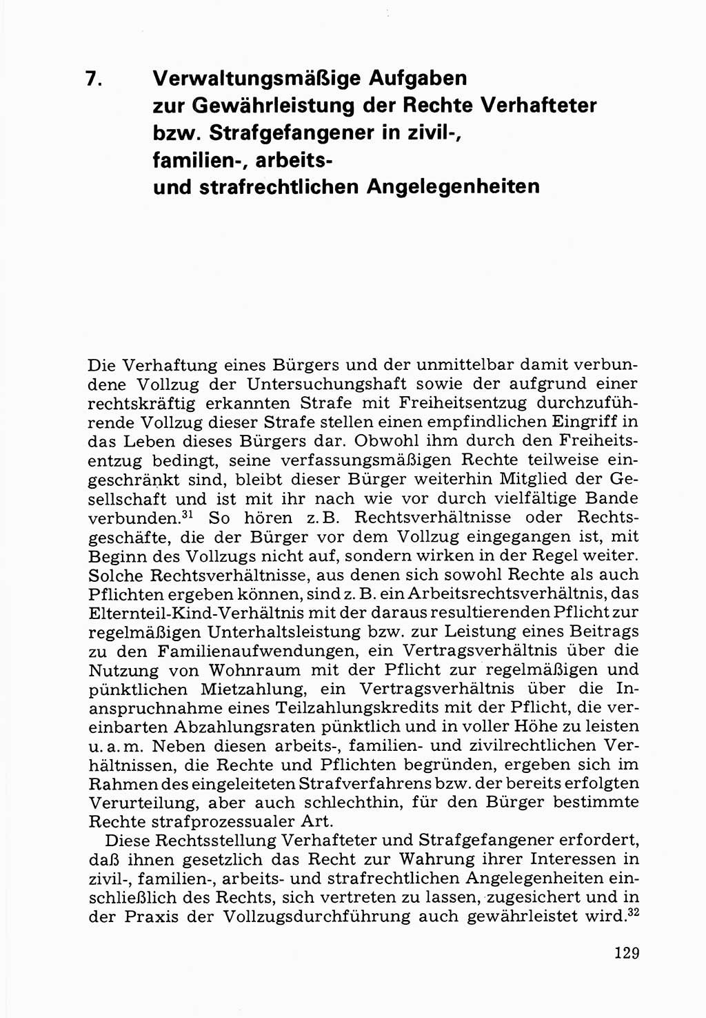 Verwaltungsmäßige Aufgaben beim Vollzug der Untersuchungshaft (U-Haft) sowie der Strafen mit Freiheitsentzug (SV) [Deutsche Demokratische Republik (DDR)] 1980, Seite 129 (Aufg. Vollz. U-Haft SV DDR 1980, S. 129)