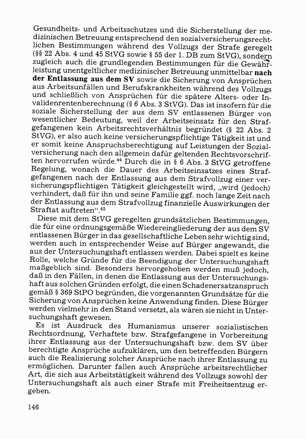Verwaltungsmäßige Aufgaben beim Vollzug der Untersuchungshaft (U-Haft) sowie der Strafen mit Freiheitsentzug (SV) [Deutsche Demokratische Republik (DDR)] 1980, Seite 146 (Aufg. Vollz. U-Haft SV DDR 1980, S. 146)
