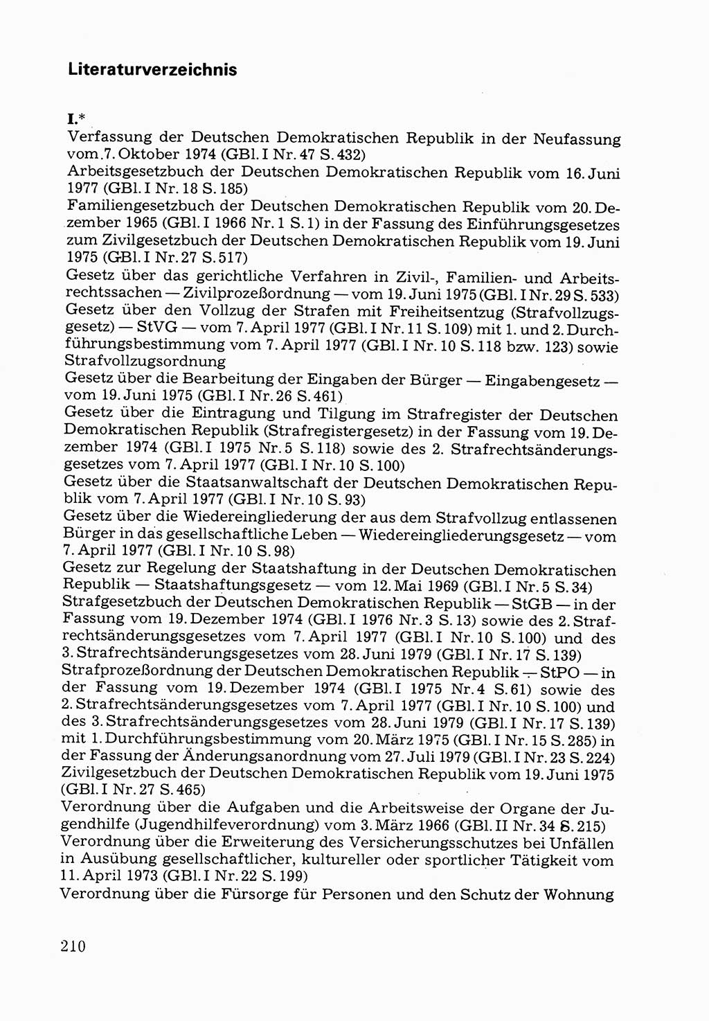 VerwaltungsmÃ¤ÃŸige Aufgaben beim Vollzug der Untersuchungshaft (U-Haft) sowie der Strafen mit Freiheitsentzug (SV) [Deutsche Demokratische Republik (DDR)] 1980, Seite 210 (Aufg. Vollz. U-Haft SV DDR 1980, S. 210)