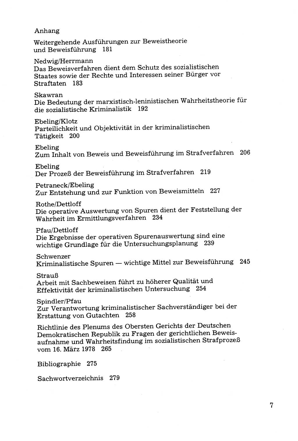 Grundfragen der Beweisführung im Ermittlungsverfahren [Deutsche Demokratische Republik (DDR)] 1980, Seite 7 (Bws.-Fhrg. EV DDR 1980, S. 7)