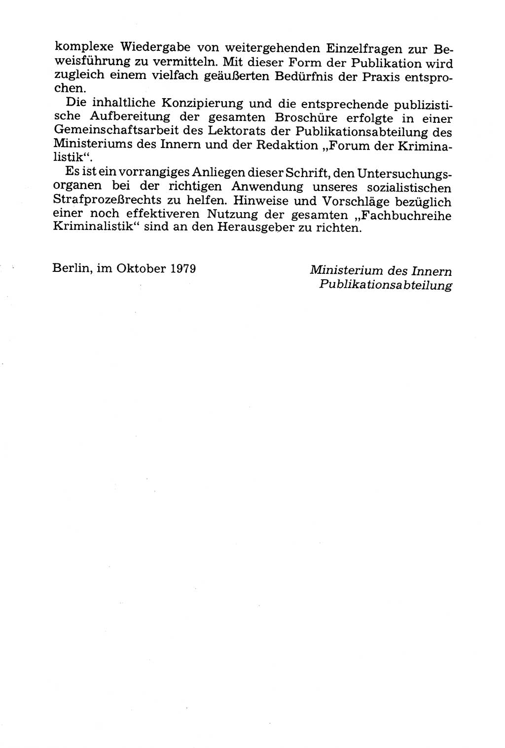Grundfragen der Beweisführung im Ermittlungsverfahren [Deutsche Demokratische Republik (DDR)] 1980, Seite 10 (Bws.-Fhrg. EV DDR 1980, S. 10)