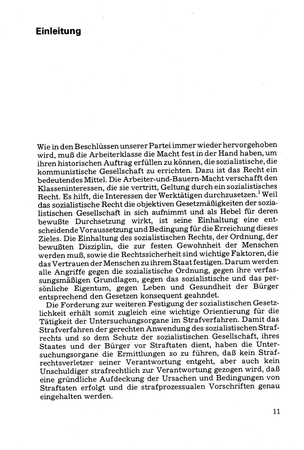 Grundfragen der Beweisführung im Ermittlungsverfahren [Deutsche Demokratische Republik (DDR)] 1980, Seite 11 (Bws.-Fhrg. EV DDR 1980, S. 11)