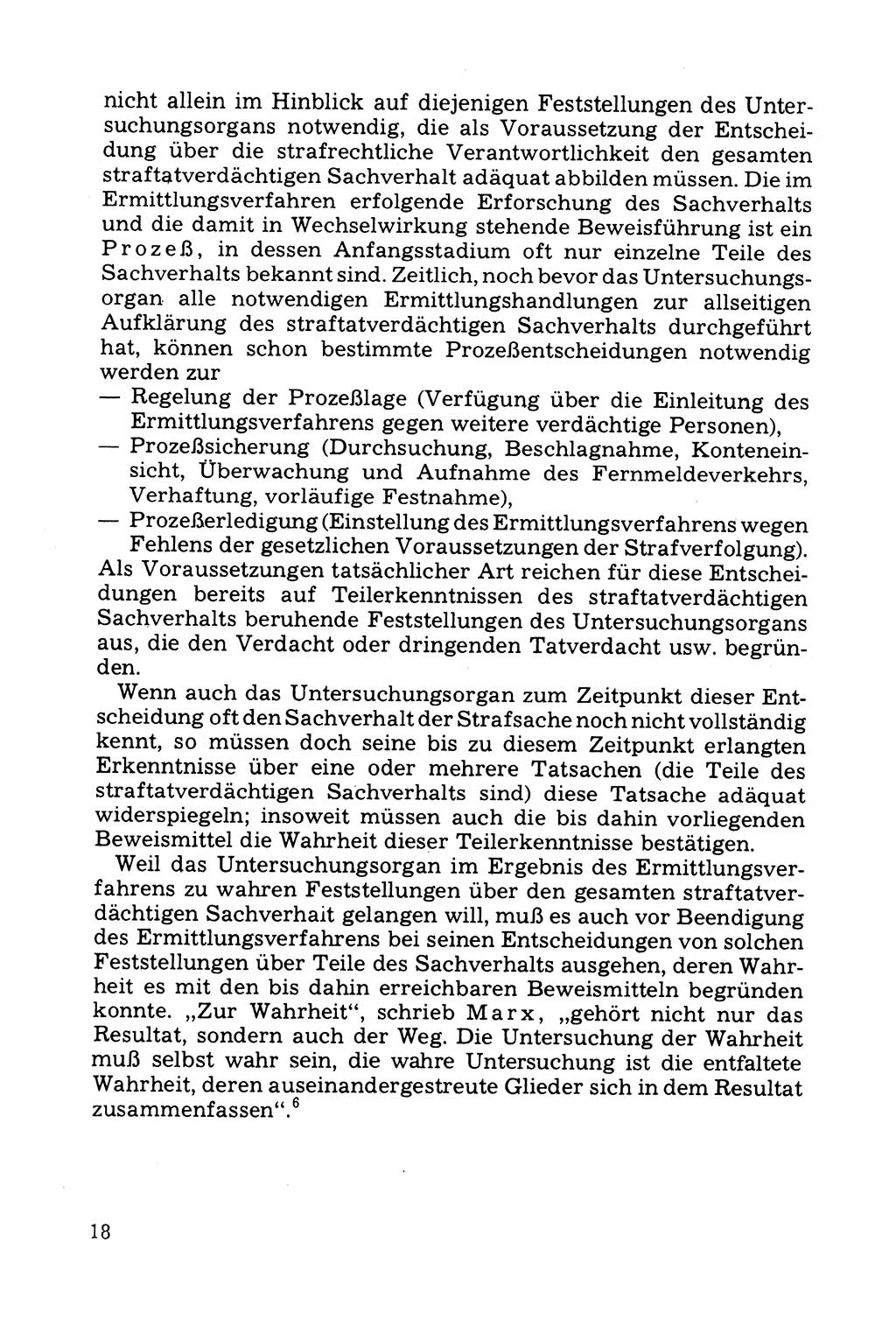 Grundfragen der Beweisführung im Ermittlungsverfahren [Deutsche Demokratische Republik (DDR)] 1980, Seite 18 (Bws.-Fhrg. EV DDR 1980, S. 18)