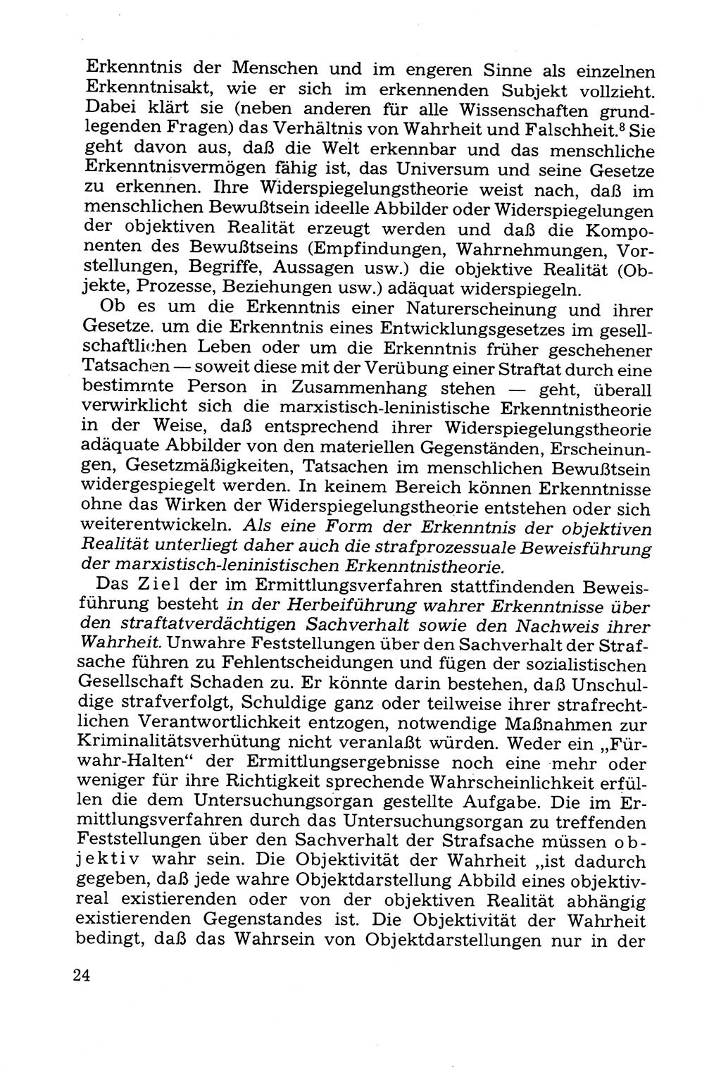 Grundfragen der Beweisführung im Ermittlungsverfahren [Deutsche Demokratische Republik (DDR)] 1980, Seite 24 (Bws.-Fhrg. EV DDR 1980, S. 24)