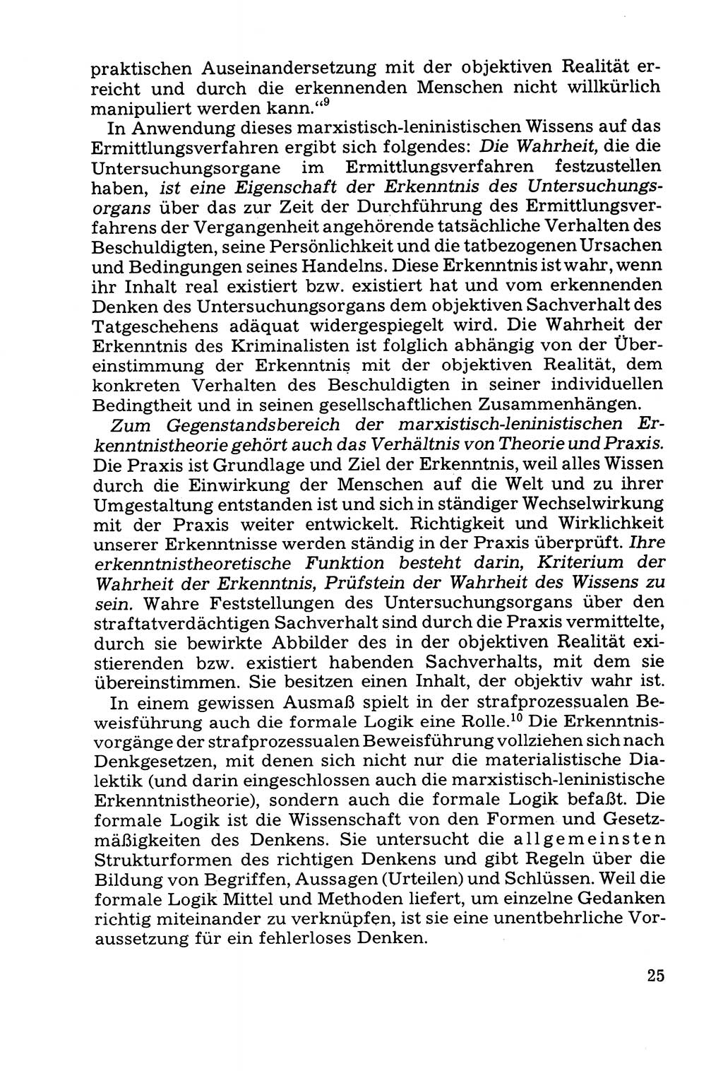 Grundfragen der Beweisführung im Ermittlungsverfahren [Deutsche Demokratische Republik (DDR)] 1980, Seite 25 (Bws.-Fhrg. EV DDR 1980, S. 25)