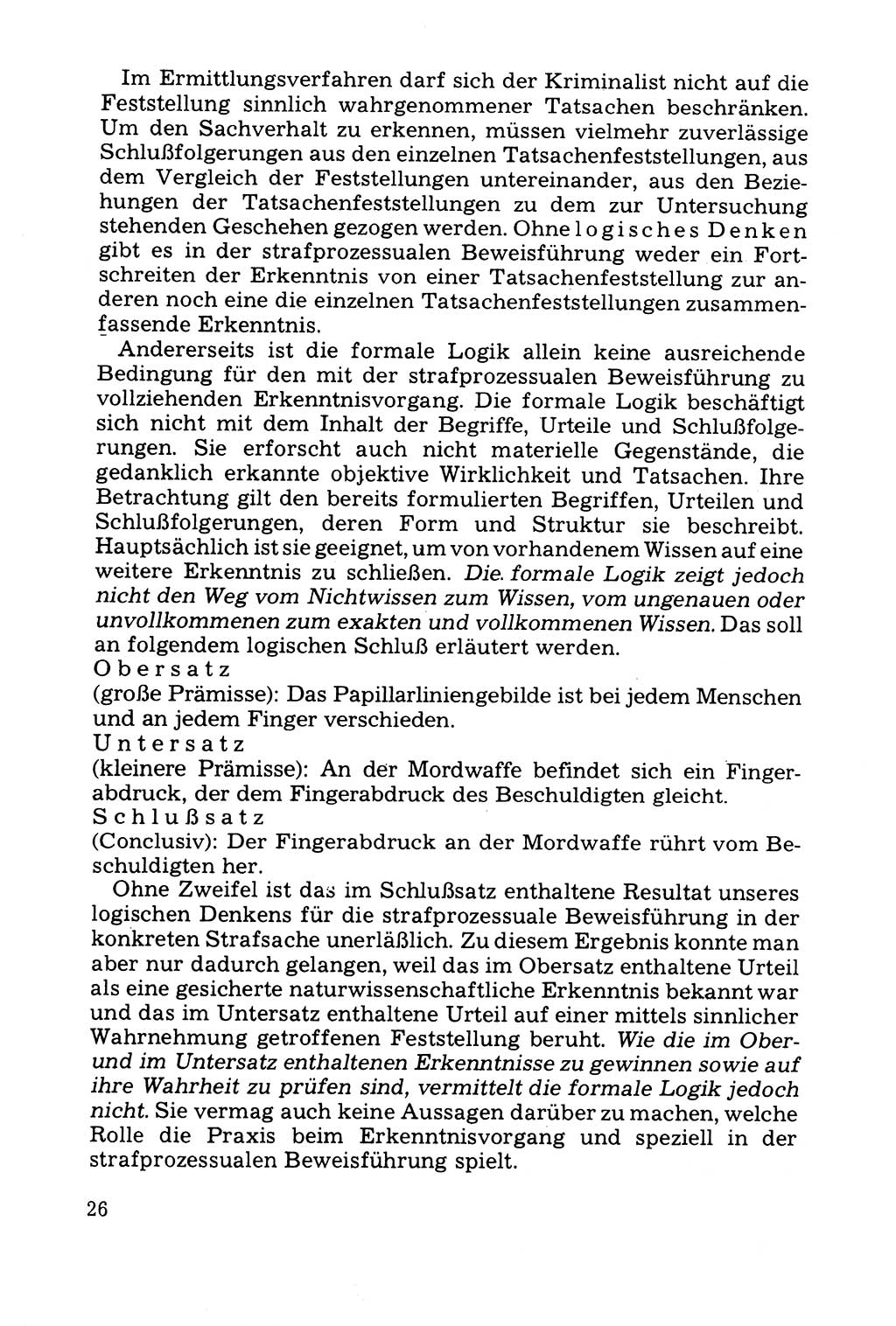 Grundfragen der Beweisführung im Ermittlungsverfahren [Deutsche Demokratische Republik (DDR)] 1980, Seite 26 (Bws.-Fhrg. EV DDR 1980, S. 26)