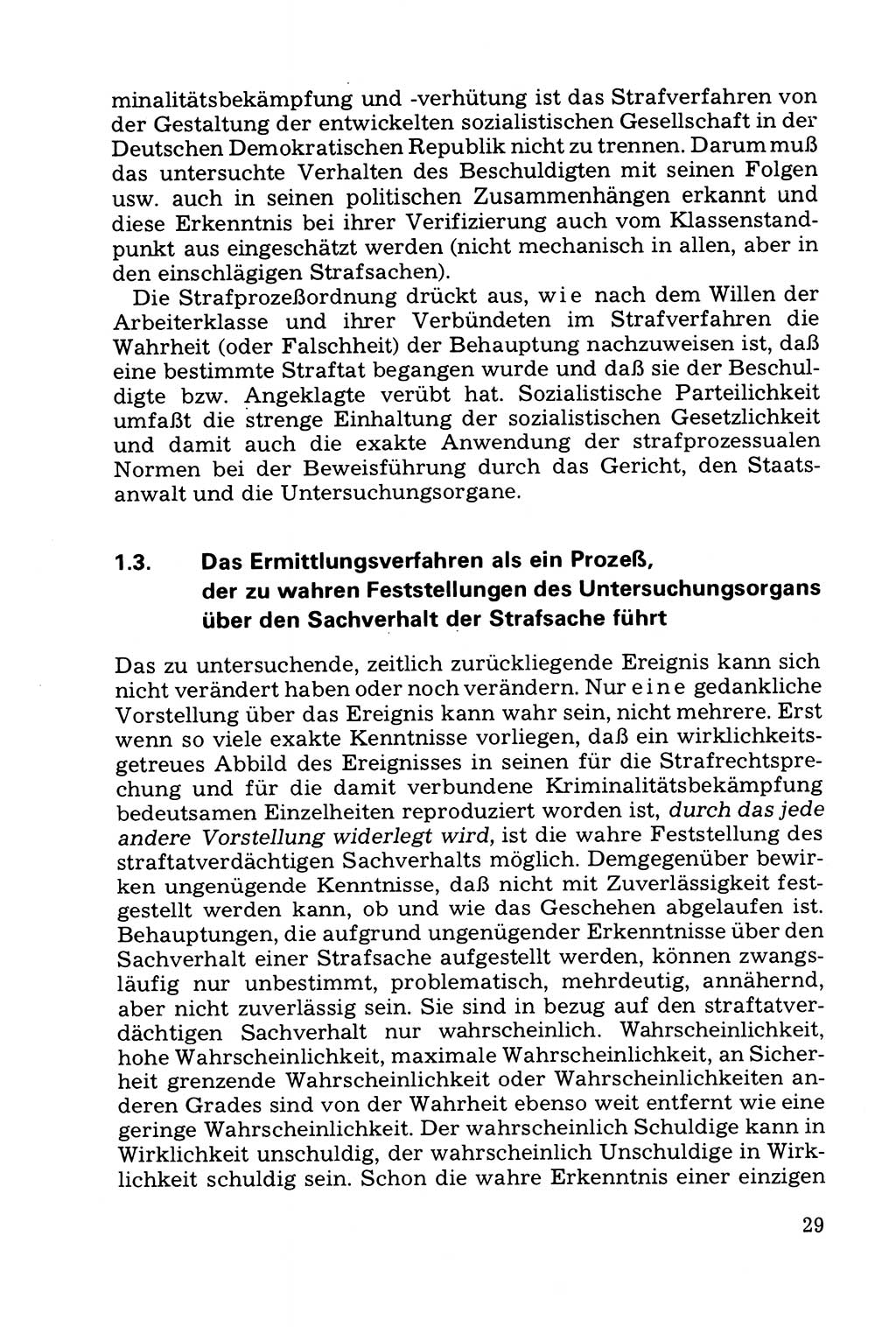 Grundfragen der Beweisführung im Ermittlungsverfahren [Deutsche Demokratische Republik (DDR)] 1980, Seite 29 (Bws.-Fhrg. EV DDR 1980, S. 29)