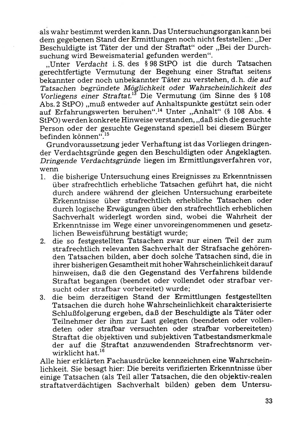 Grundfragen der Beweisführung im Ermittlungsverfahren [Deutsche Demokratische Republik (DDR)] 1980, Seite 33 (Bws.-Fhrg. EV DDR 1980, S. 33)