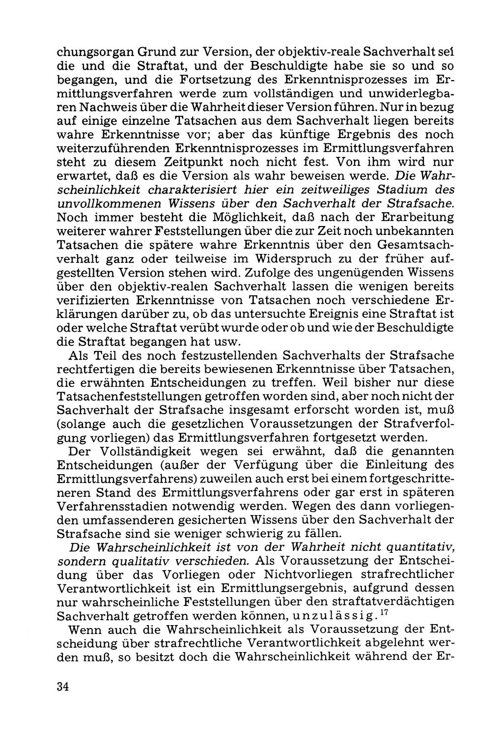 Grundfragen der Beweisführung im Ermittlungsverfahren [Deutsche Demokratische Republik (DDR)] 1980, Seite 34 (Bws.-Fhrg. EV DDR 1980, S. 34)