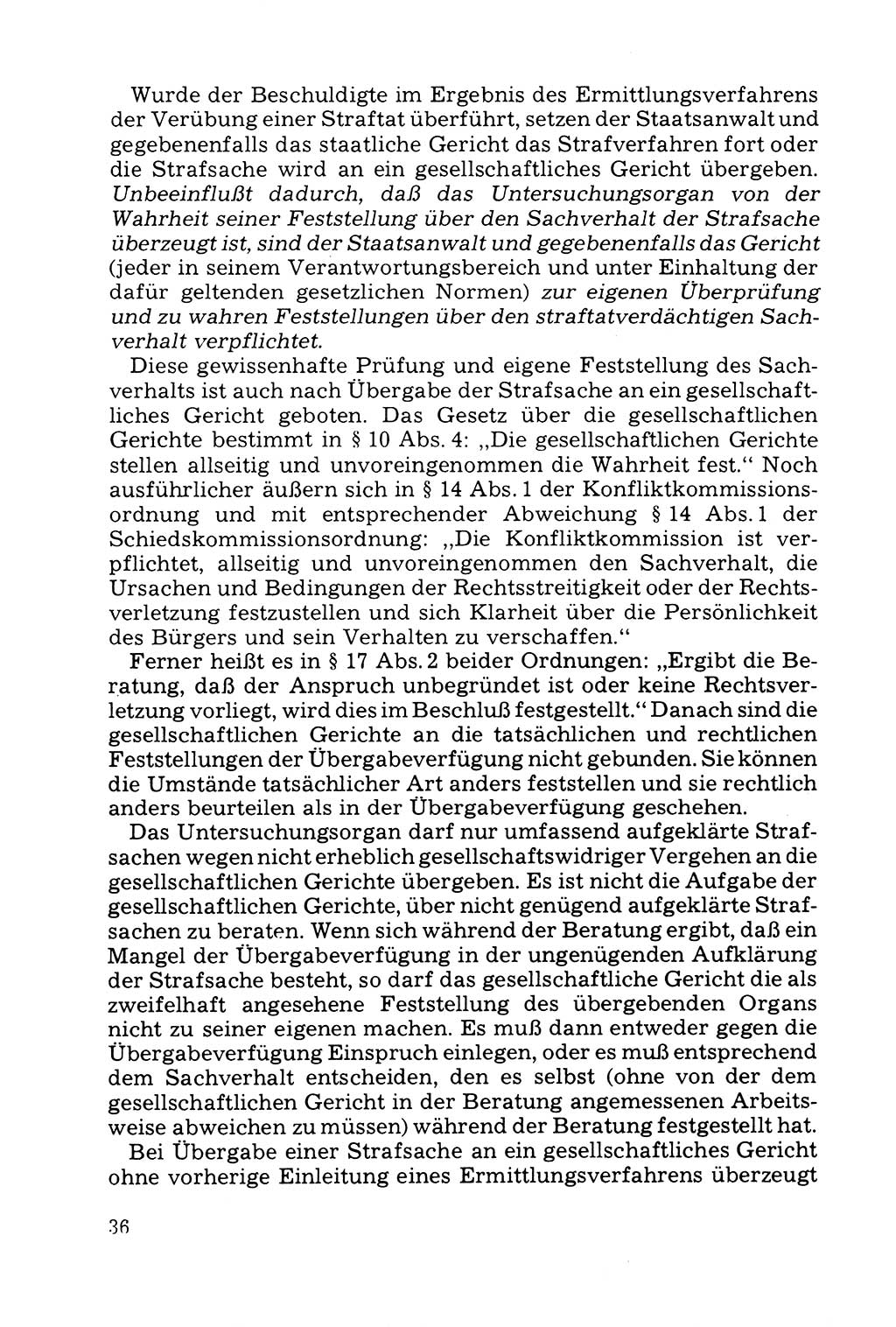 Grundfragen der Beweisführung im Ermittlungsverfahren [Deutsche Demokratische Republik (DDR)] 1980, Seite 36 (Bws.-Fhrg. EV DDR 1980, S. 36)