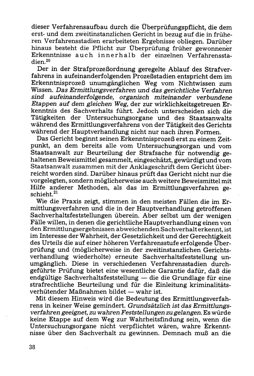 Grundfragen der Beweisführung im Ermittlungsverfahren [Deutsche Demokratische Republik (DDR)] 1980, Seite 38 (Bws.-Fhrg. EV DDR 1980, S. 38)