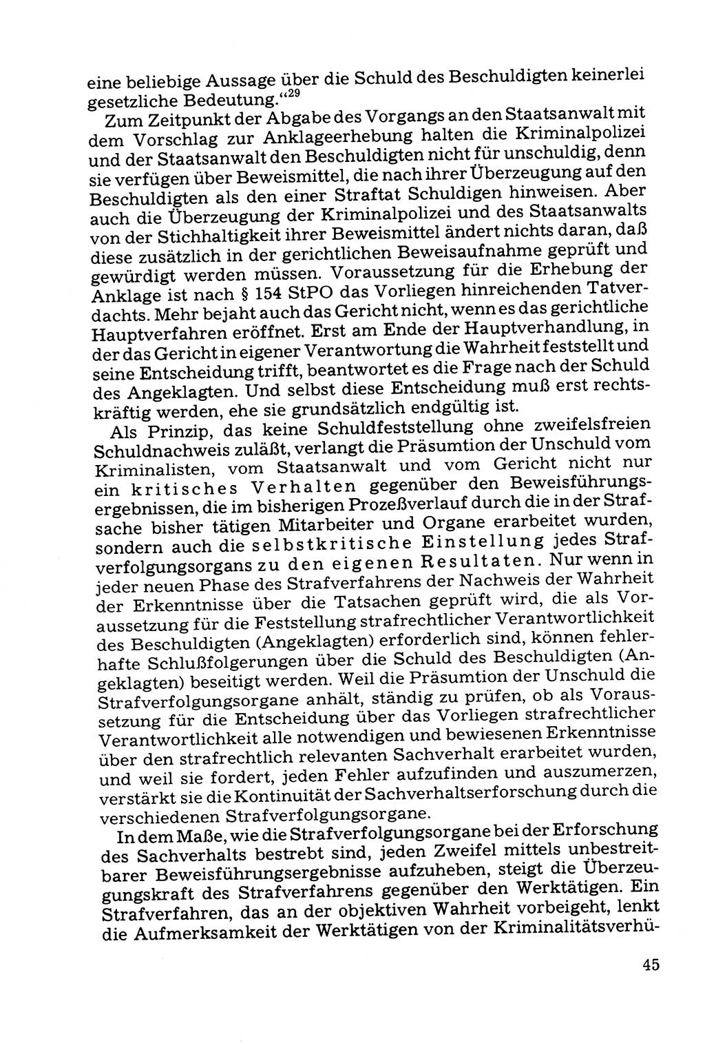 Grundfragen der Beweisführung im Ermittlungsverfahren [Deutsche Demokratische Republik (DDR)] 1980, Seite 45 (Bws.-Fhrg. EV DDR 1980, S. 45)