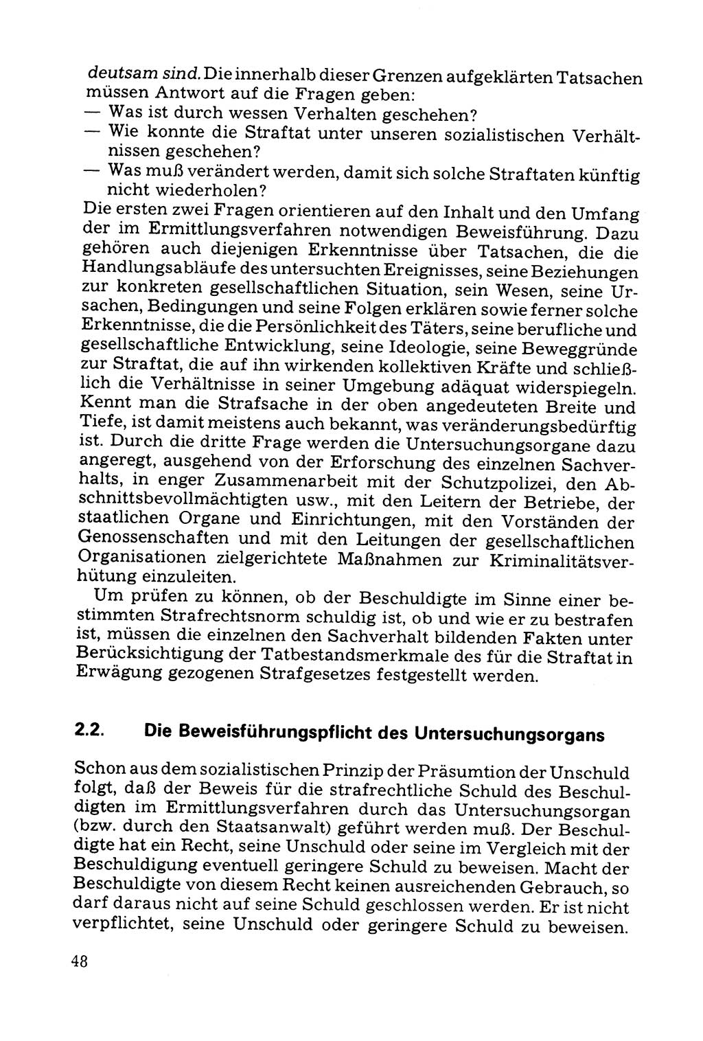 Grundfragen der Beweisführung im Ermittlungsverfahren [Deutsche Demokratische Republik (DDR)] 1980, Seite 48 (Bws.-Fhrg. EV DDR 1980, S. 48)