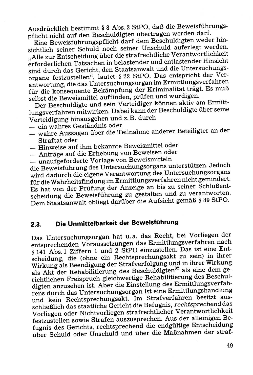 Grundfragen der Beweisführung im Ermittlungsverfahren [Deutsche Demokratische Republik (DDR)] 1980, Seite 49 (Bws.-Fhrg. EV DDR 1980, S. 49)