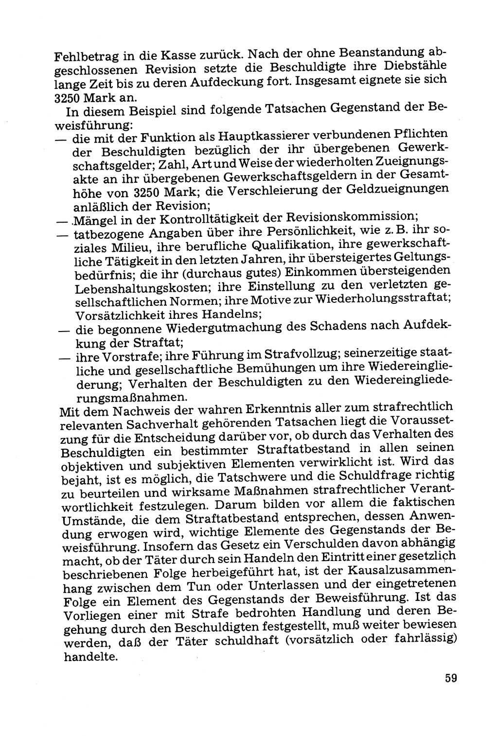 Grundfragen der Beweisführung im Ermittlungsverfahren [Deutsche Demokratische Republik (DDR)] 1980, Seite 59 (Bws.-Fhrg. EV DDR 1980, S. 59)