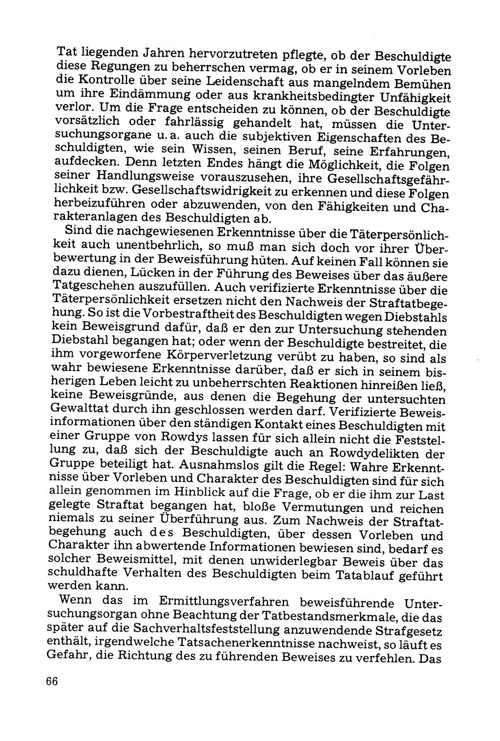 Grundfragen der Beweisführung im Ermittlungsverfahren [Deutsche Demokratische Republik (DDR)] 1980, Seite 66 (Bws.-Fhrg. EV DDR 1980, S. 66)