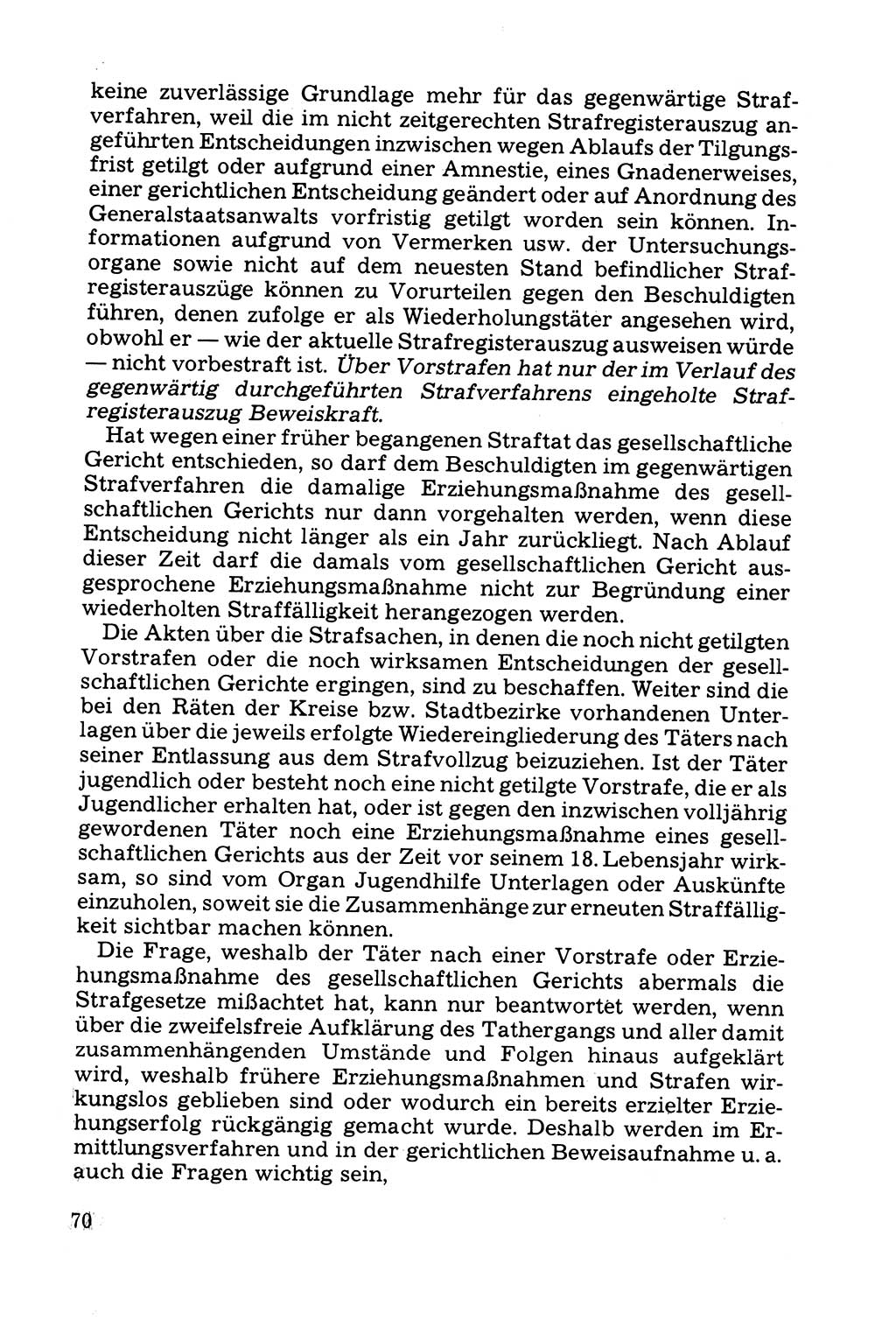 Grundfragen der Beweisführung im Ermittlungsverfahren [Deutsche Demokratische Republik (DDR)] 1980, Seite 70 (Bws.-Fhrg. EV DDR 1980, S. 70)