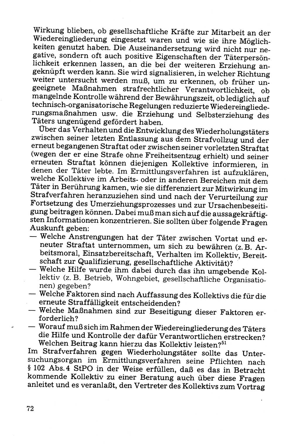 Grundfragen der Beweisführung im Ermittlungsverfahren [Deutsche Demokratische Republik (DDR)] 1980, Seite 72 (Bws.-Fhrg. EV DDR 1980, S. 72)
